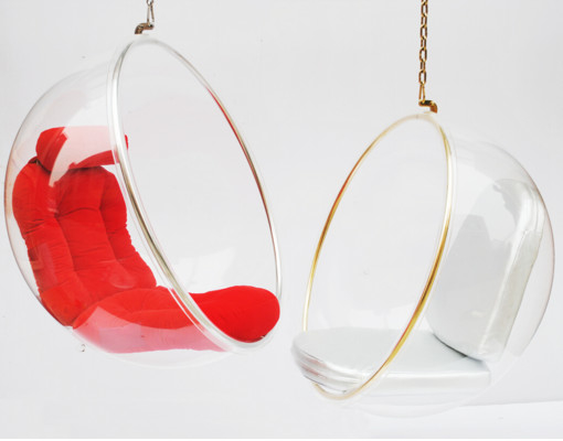 Modern Leisure Swing Bubble Chair Transparent Acrylic Ball Shell PU Cushion