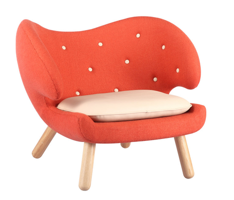Krzesło Cashmere Pelican Orange z włókna szklanego, Krzesło boczne z włókna szklanego dla domu