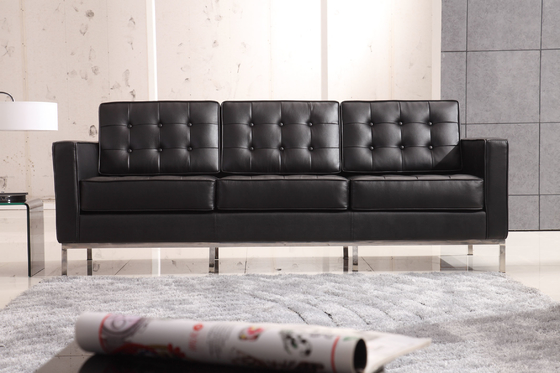 Salon Classic Contemporary Sofa Czarna skóra Florence Knoll Relaxed Type