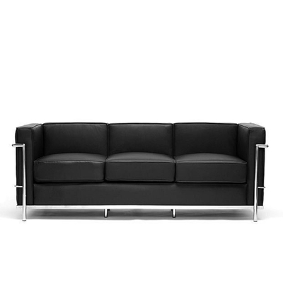 LC2 Petit Model Skóra Klasyczna Współczesna Sofa Ramka ze stali nierdzewnej Hotelu